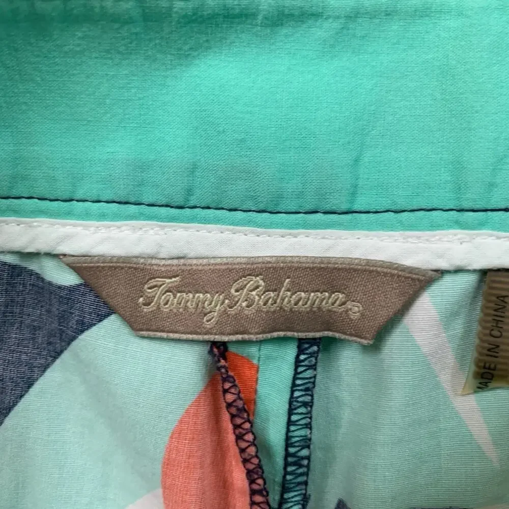 Tommy Bahama Shorts Womens 4 Multi Hawaiian Floral Cotton Blend Bermuda Pockets